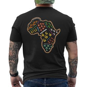 Continent Of Africa Colorful Doodle Design Mens Back Print T-shirt | Mazezy
