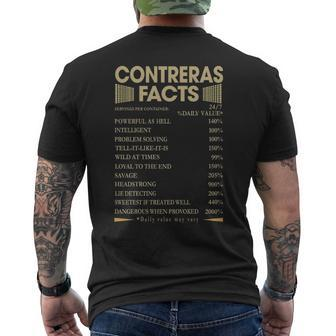 Contreras Name Gift Contreras Facts V2 Mens Back Print T-shirt - Seseable