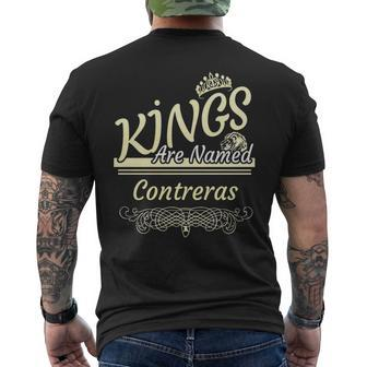 Contreras Name Gift Kings Are Named Contreras Mens Back Print T-shirt - Seseable