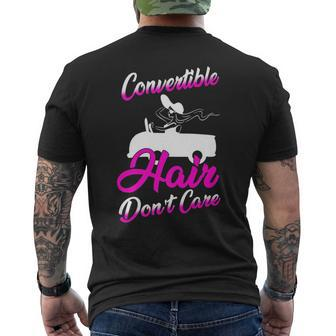Convertible Hair Dont Care Car Racing Driving Gift Racing Funny Gifts Mens Back Print T-shirt | Mazezy