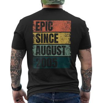 Cool 15Th Birthday 15 Years Old Epic Since August 2005 Men's T-shirt Back Print | Mazezy