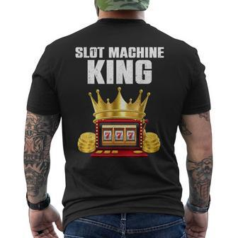 Cool Slot Machine Lovers Design For Men Boys Casino Gambler Mens Back Print T-shirt - Seseable