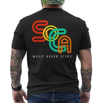 Cool Soca Music Never Stops Carnival Men's T-shirt Back Print | Mazezy