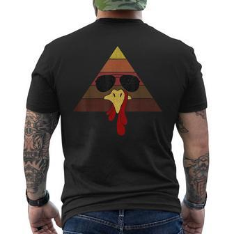 Cool Turkey Face With Sunglasses Face Vintage Retro Men's T-shirt Back Print | Mazezy