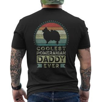 Coolest Pomeranian Daddy Ever Fathers Day Pom Dog Dad Gift For Mens Mens Back Print T-shirt - Seseable