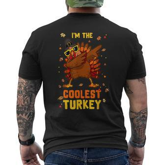 Coolest Turkey Matching Family Group Thanksgiving Party Pj Men's T-shirt Back Print - Seseable