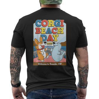 Corgi Beach Day 2023 Welcome To Seaside Funny Mens Back Print T-shirt | Mazezy