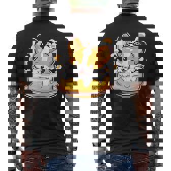 Corgi Celebrates With Birthday Cake Mens Back Print T-shirt | Mazezy