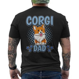 Corgi Dad Daddy Fathers Day Corgi Gift For Mens Funny Gifts For Dad Mens Back Print T-shirt | Mazezy
