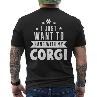 Corgi Dog For Girls Boys Mens Back Print T-shirt | Mazezy
