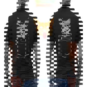 Corgi In Pocket - Pembroke Welsh Corgi Gifts Mens Back Print T-shirt | Mazezy