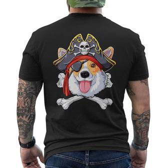 Corgi Pirate T Jolly Roger Flag Skull And Crossbones Mens Back Print T-shirt | Mazezy DE