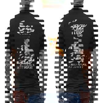 Corgi Sleeping On Me Mens Back Print T-shirt | Mazezy