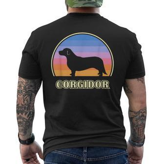 Corgidor Vintage Sunset Dog Men's T-shirt Back Print | Mazezy