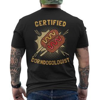 Corn Dog Certified Corndogologist Funny Corndog On A Stick Corn Funny Gifts Mens Back Print T-shirt | Mazezy