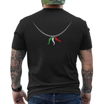 Cornicello Italian Horn Folk Good Luck Charm Amulet Italy Mens Back Print T-shirt | Mazezy