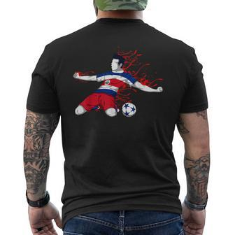 Costa Rica Soccer Costa Rican National Flag Football Lovers Men's T-shirt Back Print | Mazezy AU