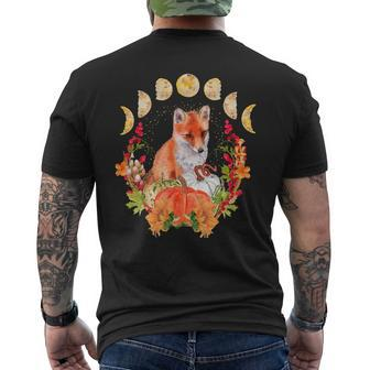 Cottagecore Fox Floral Nature Aesthetic Men Women Graphic Mens Back Print T-shirt - Monsterry AU