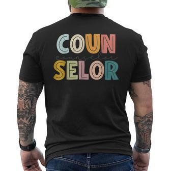 Counselor Alphabet Back To School First Day Of School Team Men's T-shirt Back Print - Monsterry