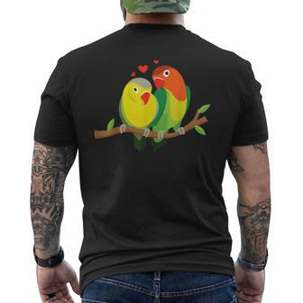 Couple Loving Birds Funny Cute Bird Animal Lover Graphic Mens Back Print T-shirt - Thegiftio UK
