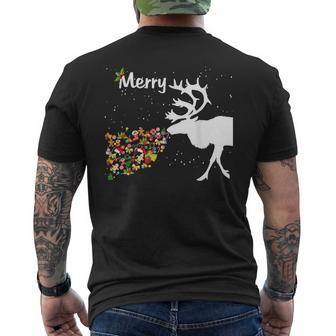 Couples Sick Reindeer Diy Ugly Christmas Sweater Men's T-shirt Back Print | Mazezy CA