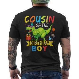Cousin Of The Birthday Boy T-Rex Rawr Dinosaur Birthday Boy Men's T-shirt Back Print - Seseable