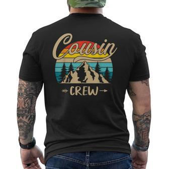 Cousin Crew Camping Sunset Summer Camp Retro Matching Trip Men's T-shirt Back Print | Mazezy