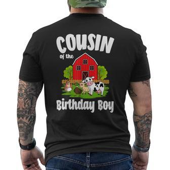 Cousin Of The Birthday Boy Farm Animal Bday Party Mens Back Print T-shirt - Monsterry DE