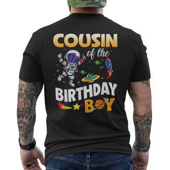 Cousin Of The Birthday Boy Space Astronaut Birthday Family Mens Back Print T-shirt | Mazezy