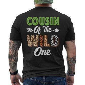 Cousin Of The Wild One Zoo Animal Birthday Safari Jungle Mens Back Print T-shirt - Seseable