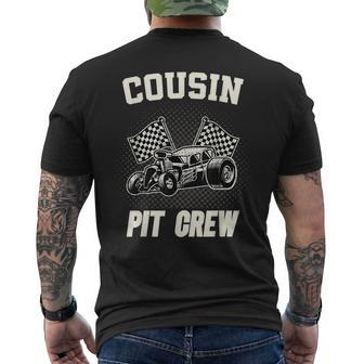 Cousin Pit Crew Funny Race Car Birthday Party Racing Family Racing Funny Gifts Mens Back Print T-shirt | Mazezy