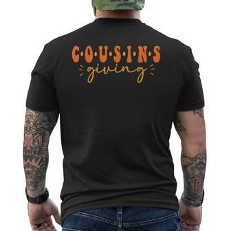 Cousins Giving Thanksgiving Cousin Matching Men's T-shirt Back Print | Mazezy