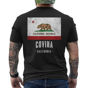 Covina California Cali City Souvenir Ca Flag Top Men's T-shirt Back Print | Mazezy