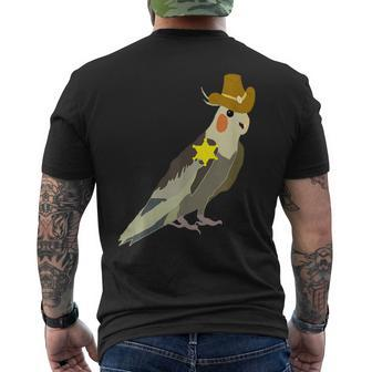 Cowboy Cockatiel Wild West Sheriff Rancer Parrot Bird Men's T-shirt Back Print | Mazezy