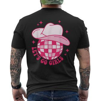 Cowboy Hat Disco Ball Lets Go Girls Western Cowgirls Mens Back Print T-shirt - Monsterry DE