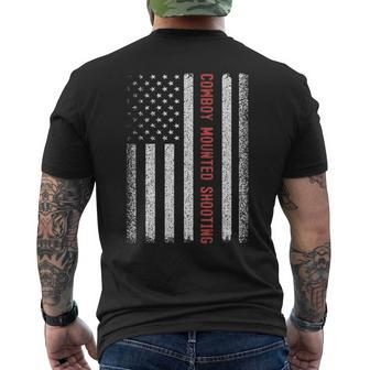 Cowboy Mounted Shooting American Flag 4Th Of July Men's T-shirt Back Print | Mazezy