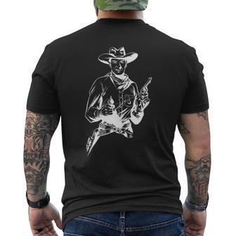 Cowboy Wrangler Western For Fans Of Western Movies Men's T-shirt Back Print | Mazezy