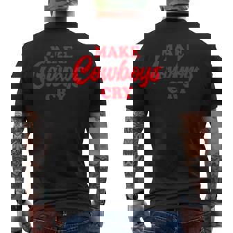 Make Cowboys Cry Making Cowboys Cry Hot Red Cowboy Men's T-shirt Back Print - Monsterry