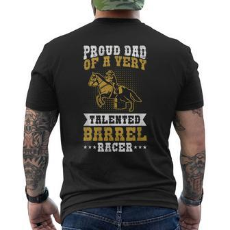 Cowgirls & Barrel Racing Design For A Dad Of A Barrel Racer Gift For Mens Mens Back Print T-shirt - Seseable