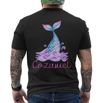 Cozumel Mexico Tropical Mermaid Wave Tail Mens Back Print T-shirt - Monsterry CA