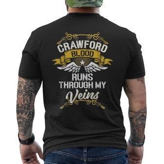 Crawford Blood Runs Through My Veins Men's T-shirt Back Print - Seseable