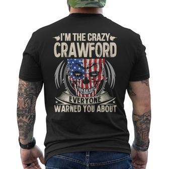 Crawford Name Gift Im The Crazy Crawford Mens Back Print T-shirt - Seseable