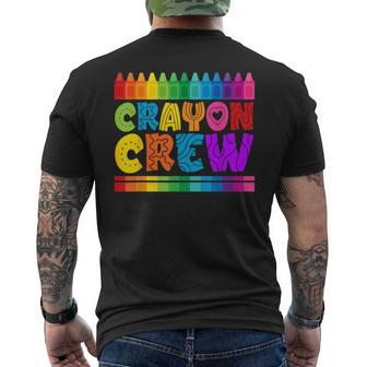 Crayon Crew Coloring Artistic Drawing Color Men's T-shirt Back Print - Monsterry CA