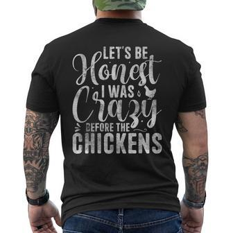 Crazy Chicken Lady - Lets Be Honest I Was Crazy Before Chicken Gifts Mens Back Print T-shirt | Mazezy