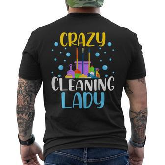Crazy Cleaning Lady Housekeeping Housekeeper Mens Back Print T-shirt - Thegiftio UK