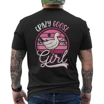 Crazy Goose Girl Geese Girl Goose Farmer Mens Back Print T-shirt | Mazezy