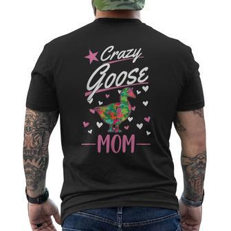 Crazy Goose Lady Goose Girl Goose Farmer Geese Mens Back Print T-shirt | Mazezy