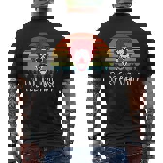 Creepy Clown Vintage Retro Scary Evil Horror Halloween Mens Back Print T-shirt | Mazezy