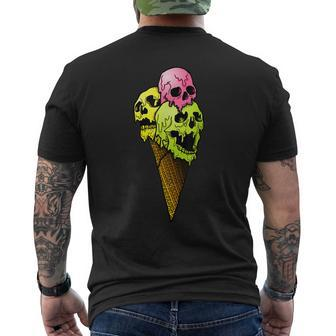 Creepy Skulls Icecream Horror Colorful Halloween Halloween Men's T-shirt Back Print | Mazezy