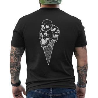 Creepy Skulls Icecream Horror Halloween Halloween Men's T-shirt Back Print | Mazezy